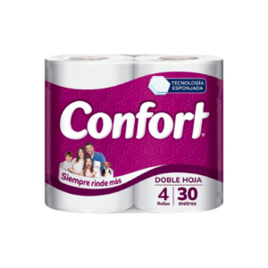 PAPEL HIGIENICO CONFORT 30M 4 ROLLOS