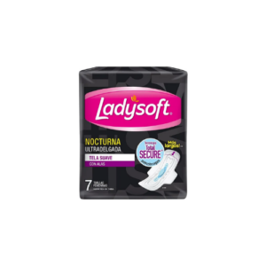 TOALLA HIGIENICA LADYSOFT NOCTURNA ULTRADELGADA TELA SUAVE 7UN